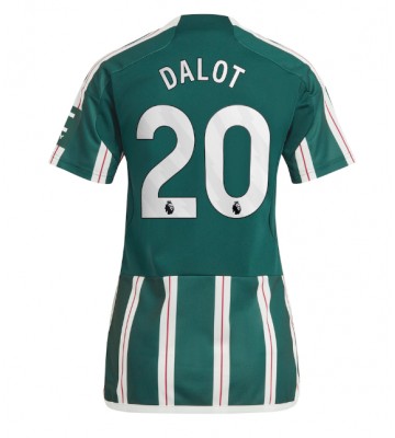 Manchester United Diogo Dalot #20 Bortatröja Kvinnor 2023-24 Kortärmad